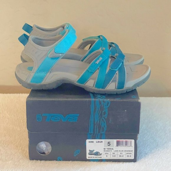 Teva Sandals 5 Tirra 4266 Lake Blue Gradient Sport Sandals Excellent Condition!! - Picture 3 of 12